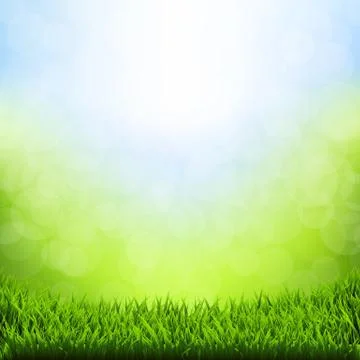 Spring Bokeh With Grass Border Stock Illustration