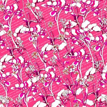 Spring botanical print. Decorative textile seamless pattern. Floral hand draw Illustrazione stock