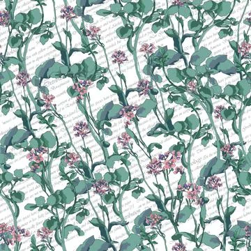 Spring botanical print. Decorative textile seamless pattern. Floral hand draw イラスト素材