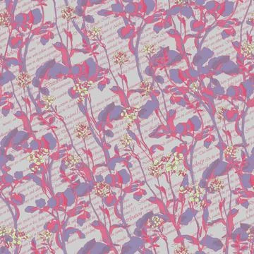 Spring botanical print. Decorative textile seamless pattern. Floral hand draw Stock Illustration