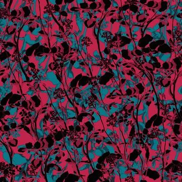 Spring botanical print. Decorative textile seamless pattern. Illustrazione stock