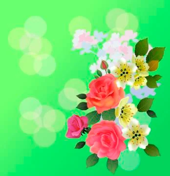 Spring , bouquet of flowers . Stock Illustration
