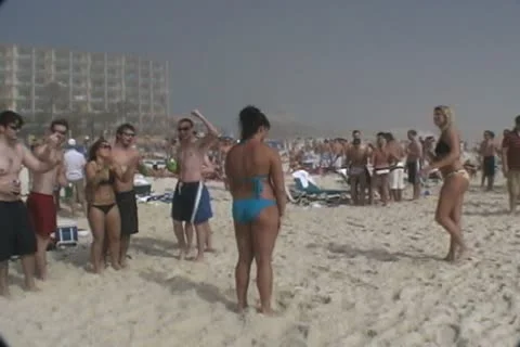 Spring Break Beach Party Games Stock Footage 12701045
