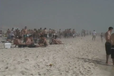 Spring Break Beach Party Scene Stock Footage 12701039