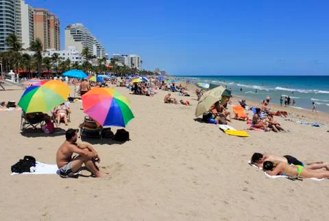 Spring break beach people Stock Photos