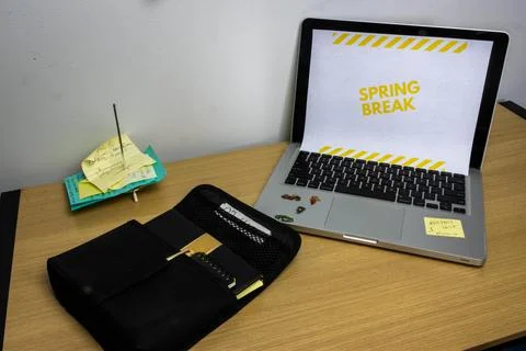 Spring break on lap top Stock Photos