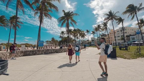 Spring break Miami Beach Ocean Drive 2026 Stock Footage 331309212