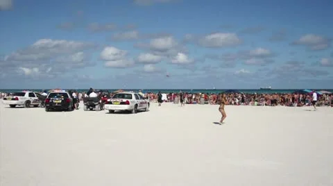 Spring Break in Miami Stock Footage 10871475