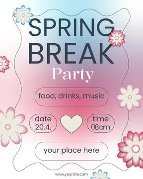 Spring break party Stock Illustration