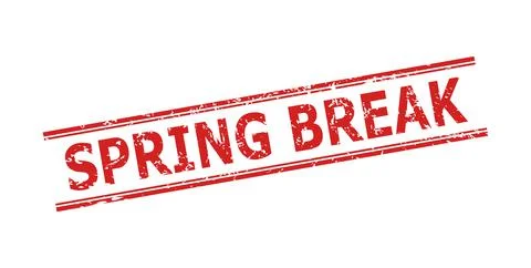 SPRING BREAK Seal with Rubber Texture and Double Parallel Lines Illustrazione stock