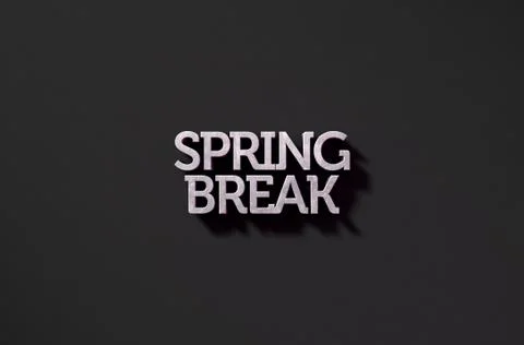Spring Break Text On Black Stock Illustration