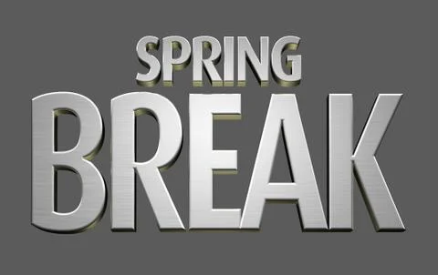 Spring Break Text Stock Illustration