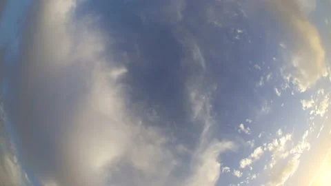 Spring bright blue wispy sky at sunny day morning sunlight. Stock Footage 130673678