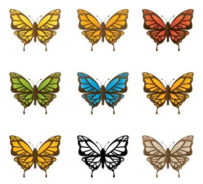 Spring butterflies Stock Illustration