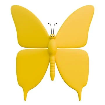 Spring Butterfly 3D Design Element Stock Illustration