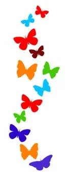Spring butterfly colorful composition. Vector illustration layered for easy Stock Illustration