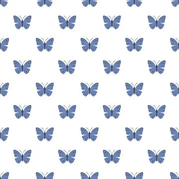 Spring butterfly pattern seamless Illustrazione stock