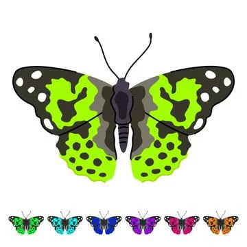 Spring butterfly vector cartoon graphic Stock Illustration