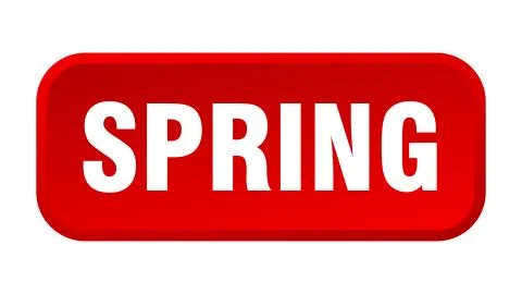 Spring button. spring square 3d push button Illustrazione stock