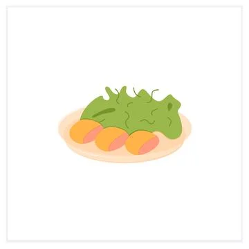 Spring cabbage flat icon Stock Illustration