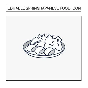 Spring cabbage line icon Stock Illustration