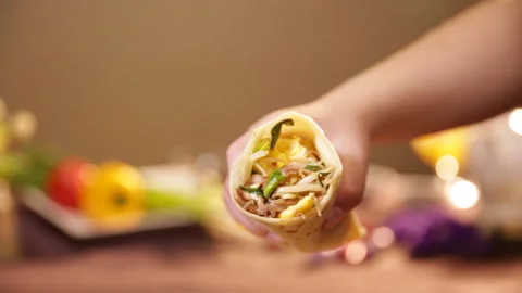 Spring cake, spring vegetables bite, spring begins (3) Stock Footage 202166971