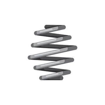 Spring car detail compression and extension object Stock Illustration