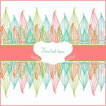 Spring card with abstract flowers. Stock Illustration