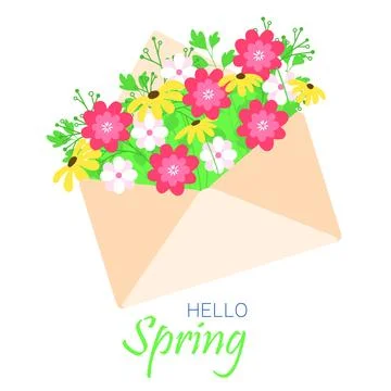 Spring card with flowers. Stock Illustration