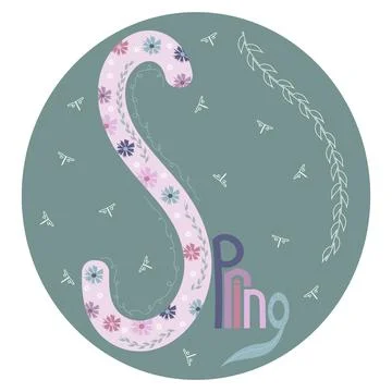 Spring card green Illustrazione stock