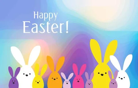 Spring celebration Easter card. Easter bunny family Stock Illustration