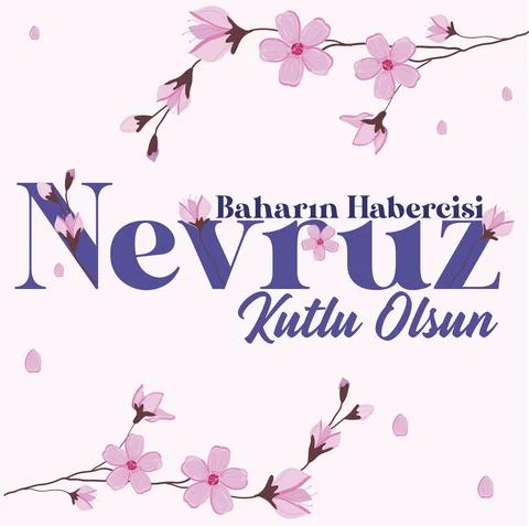 Spring celebration vector design "Baharin ve kardesligin simgesi nevruz bayra Stock Illustration