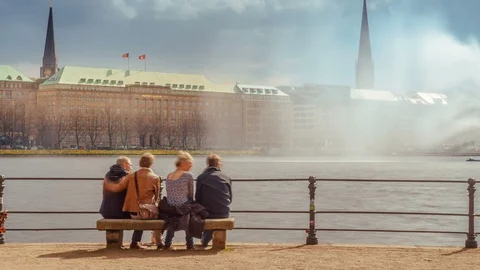 Spring in the center of Hamburg Stock Footage 87803033