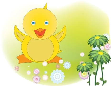 Spring chicken Stock Illustration