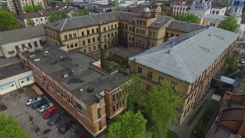 Spring city from a bird's eye view Stock Footage 101977019