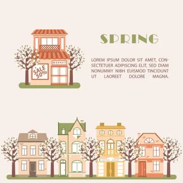 Spring city day 3 Stock Illustration