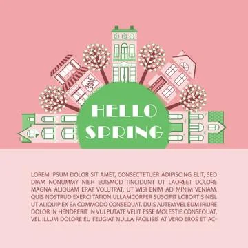 Spring city day 4 Stock Illustration