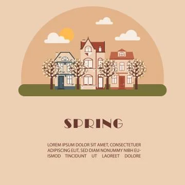 Spring city day 5 Stock Illustration