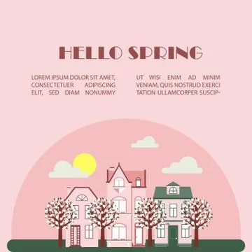 Spring city day Stock Illustration