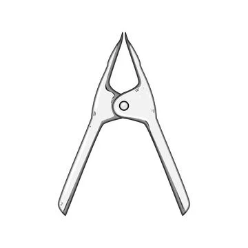 Spring clamp tool holding and gripping objects Stock Illustration