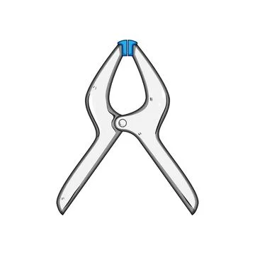 Spring clamp tool holding and gripping objects Illustrazione stock