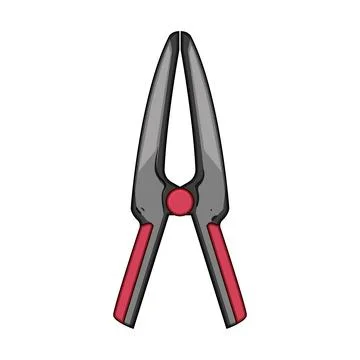 Spring clamp tool holding concept white background Stock Illustration