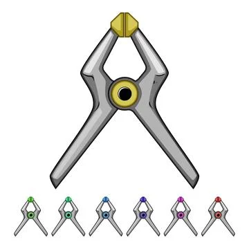 Spring clamp vector graphic for construction work 스톡 일러스트