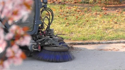 Spring Cleaning In the City - Road Workers Clean the Street Stock Footage 106383457