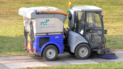 Spring Cleaning In the City - Road Workers Clean the Street Video stock 106383465