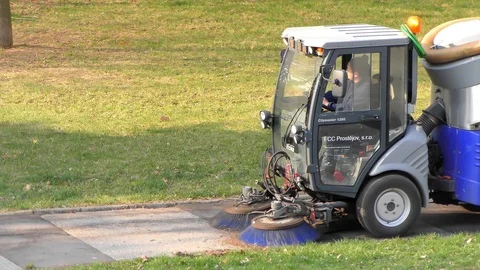 Spring Cleaning In the City - Road Workers Clean the Street Video stock 106383506