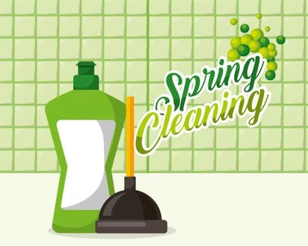 Spring cleaning concept Illustrazione stock