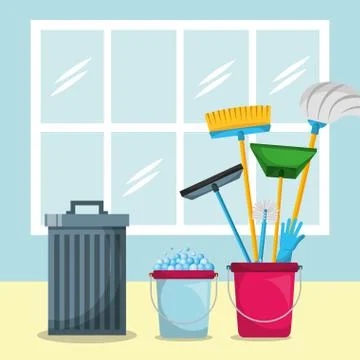 Spring cleaning concept Stock Illustration