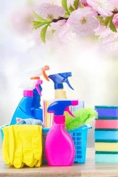 Spring cleaning concept Stock Photos