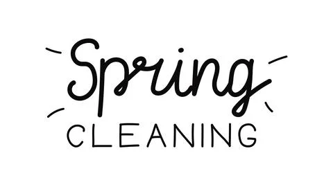 Spring cleaning hand drawn Lettering. Vector handwritting springtime poster Stock Illustration